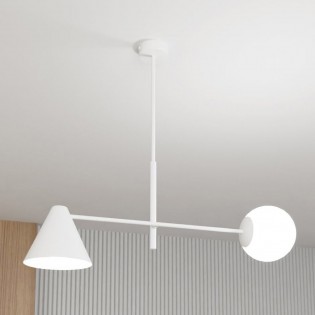 Lámpe de plafond Semra Blanc (2 lumieres)