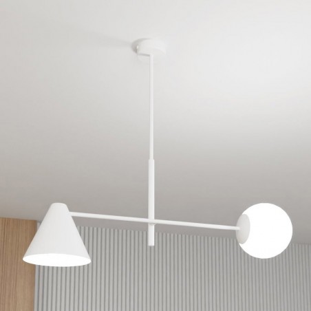 Lámpe de plafond Semra Blanc (2 lumieres)