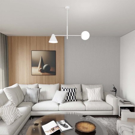 Lámpe de plafond Semra Blanc (2 lumieres)