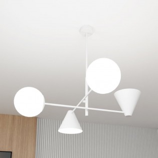 Lámpe de plafond Semra Blanc (4 lumieres)