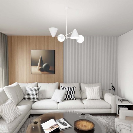 Lámpe de plafond Semra Blanc (4 lumieres)