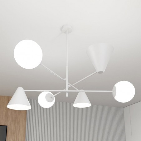 Lámpe de plafond Semra Blanc (6 lumieres)