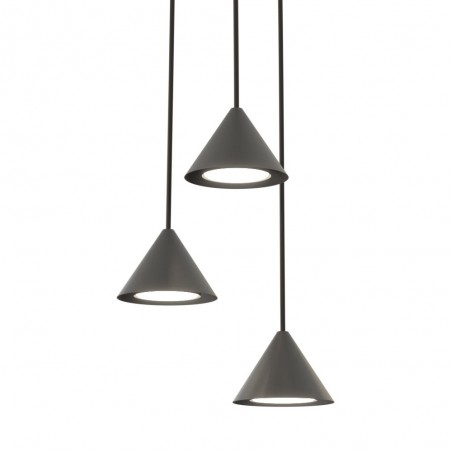 Lámpe a suspension Lout II Noir (3 lumieres)