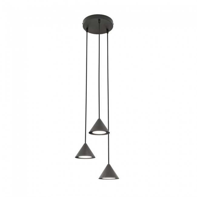 Lámpe a suspension Lout II Noir (3 lumieres)