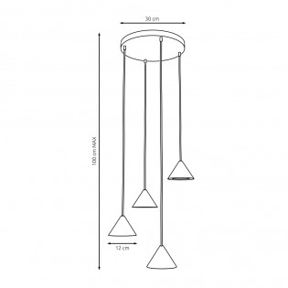 Lámpe a suspension Lout II Noir (4 lumieres)