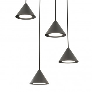 Lámpe a suspension Lout II Noir (4 lumieres)