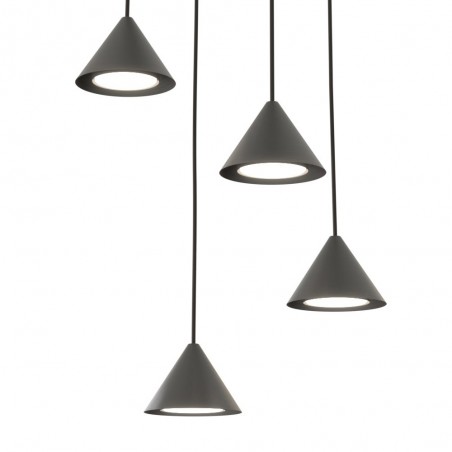 Lámpe a suspension Lout II Noir (4 lumieres)