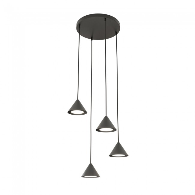 Lámpe a suspension Lout II Noir (4 lumieres)