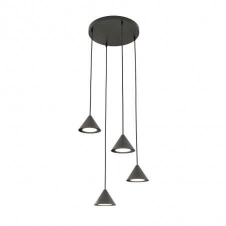 Lámpe a suspension Lout II Noir (4 lumieres)