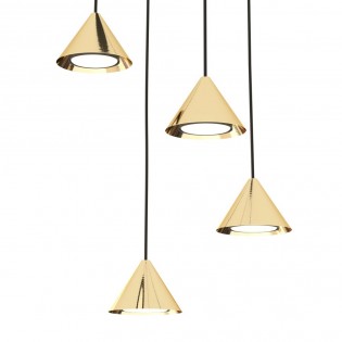 Lámpe a suspension Lout II Or (4 lumieres)