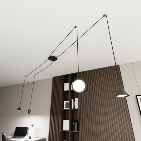 Lámpe de plafond Madri Noir (4 lumieres)