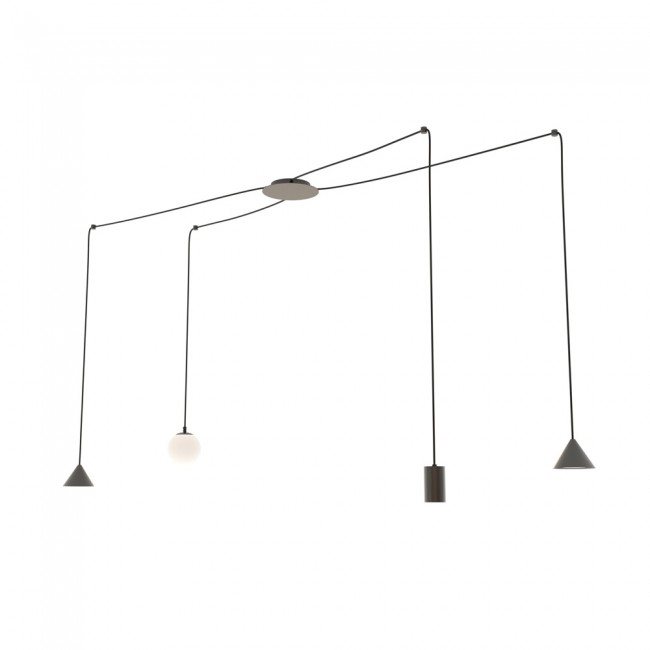 Lámpe de plafond Madri Noir (4 lumieres)