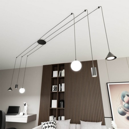 Lámpe de plafond Madri Noir (6 lumieres)