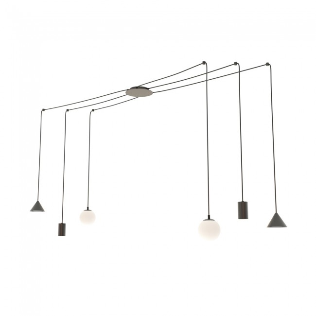Lámpe de plafond Madri Noir (6 lumieres)