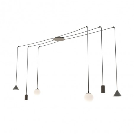 Lámpe de plafond Madri Noir (6 lumieres)