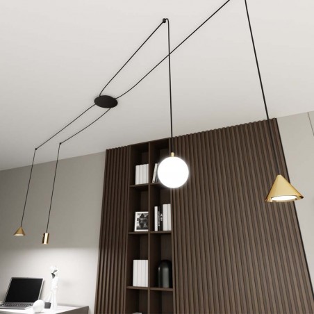 Lámpe de plafond Or Noir (4 lumieres)