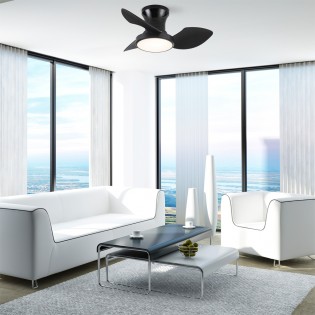Ventilateur de plafond LED Milfero Noir CCT Dim (20W)
