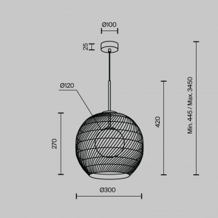 Lampe de plafond Cane 30