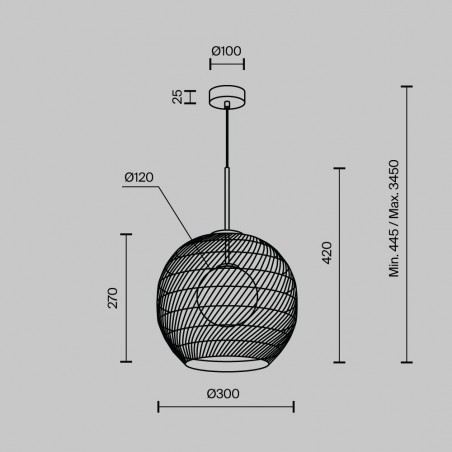 Lampe de plafond Cane 30