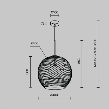 Lampe de plafond Cane 40