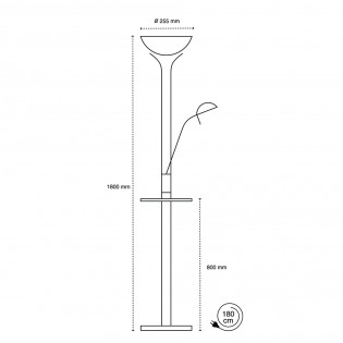Lampadaire LED ALARI (18W+6W)