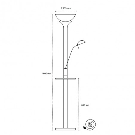Lampadaire LED ALARI (18W+6W)