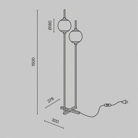 Lampadaire á LED The Sixth Sense (2x6W)