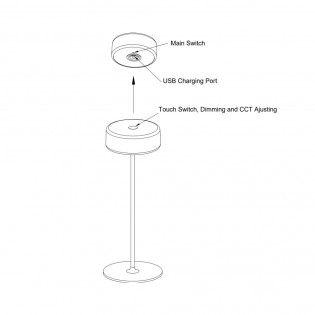 Lampe à poser rechargeable LED AI Collaboration Dim (3W)