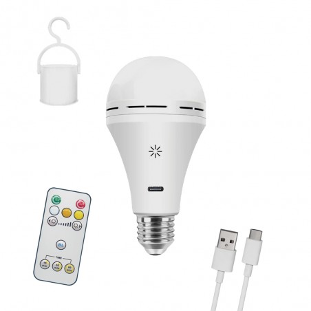 Ampoule LED E27 avec batterie rechargeable CCT Dim (6W)