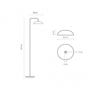 Lampadaire LED Absidiola Plate Bras (3.5W)