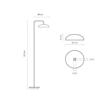 Lampadaire LED Absidiola Plate Bras (3.5W)