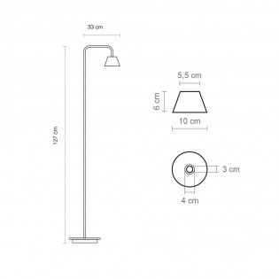 Lampadaire LED Absidiola Conique Bras (3.5W)