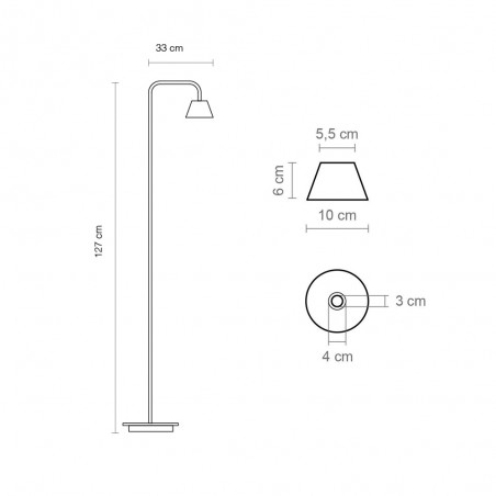 Lampadaire LED Absidiola Conique Bras (3.5W)