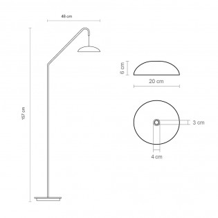 Lampadaire LED Absidiola Plate Arc (3.5W)