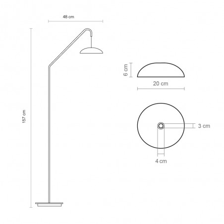 Lampadaire LED Absidiola Plate Arc (3.5W)