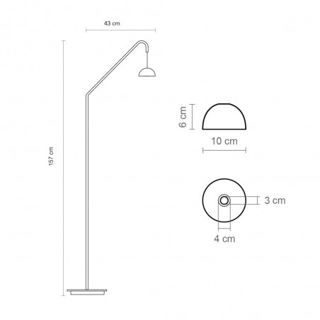 Lampadaire LED Absidiola Mini Arc (3.5W)