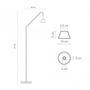 Lampadaire LED Absidiola Conique Arc (3.5W)