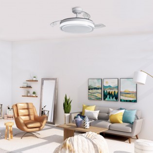 Ventilateur à LED avec pales rétractables Oroel Blanc CCT Dim (72W)