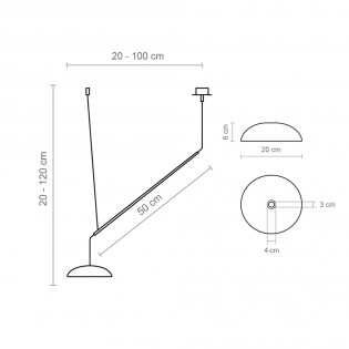 Suspension LED Absidiola Plate Móvil (3.5W)