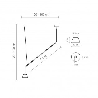 Suspension LED Absidiola Conique Móvil (2x3.5W)