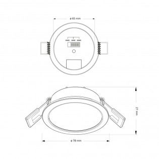 Downlight de plafond por bains LED Lannic CCT (7W)