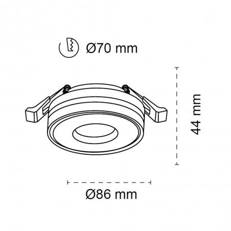 Encastré de plafond Idun