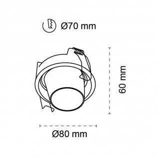 Encastré de plafond réglable LED Tyr (8W)