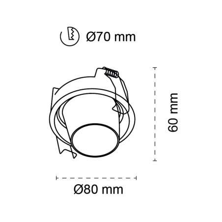 Encastré de plafond réglable LED Tyr (8W)