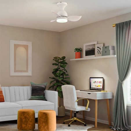 Ventilateur de plafond LED Fonfu Blanc CCT Dim (20W)