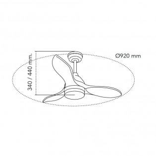 Ventilateur de plafond LED Tasme CCT Dim (20W)