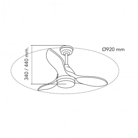 Ventilateur de plafond LED Tasme CCT Dim (20W)