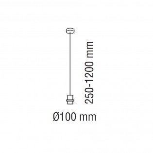 Support lampe de plafond E27 noir effet corde