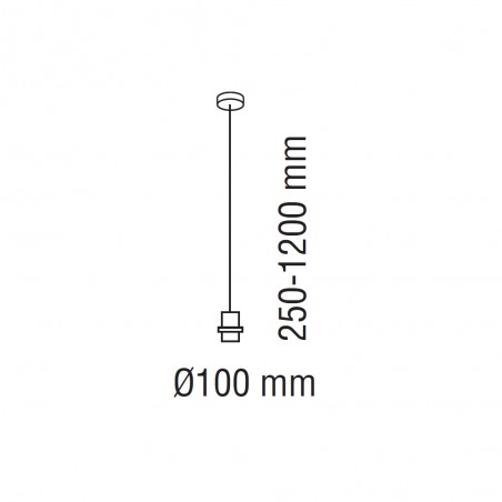 Support lampe de plafond E27 noir effet corde