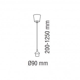 Support lampe de plafond E27 matt noir